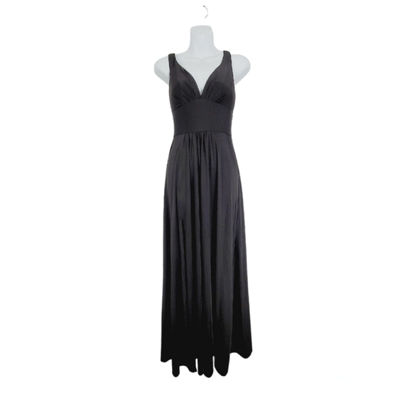Mia Bella The‎ Label Black Cinderella Divine 7469 Thigh Slit Maxi Dress - Picture 2 of 9